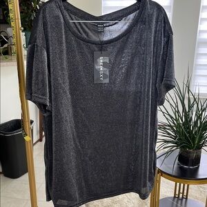 SHEIN Shimmering Gray Short Sleeve Top